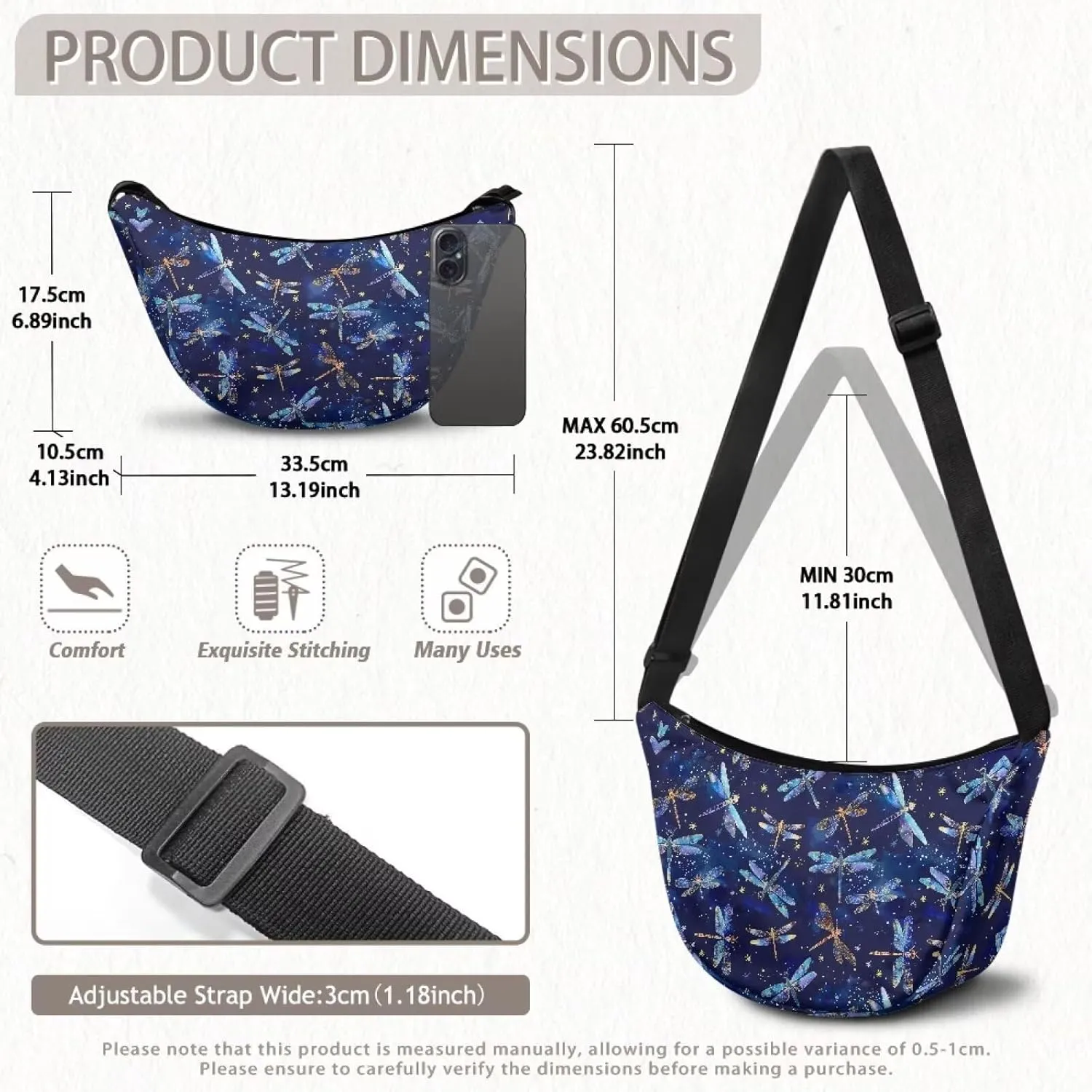 Crescent Cross-body Bags Lightweight and Soft Shoulder Bag Purse Small Dumpling Hobo Bag Fashion Handbags