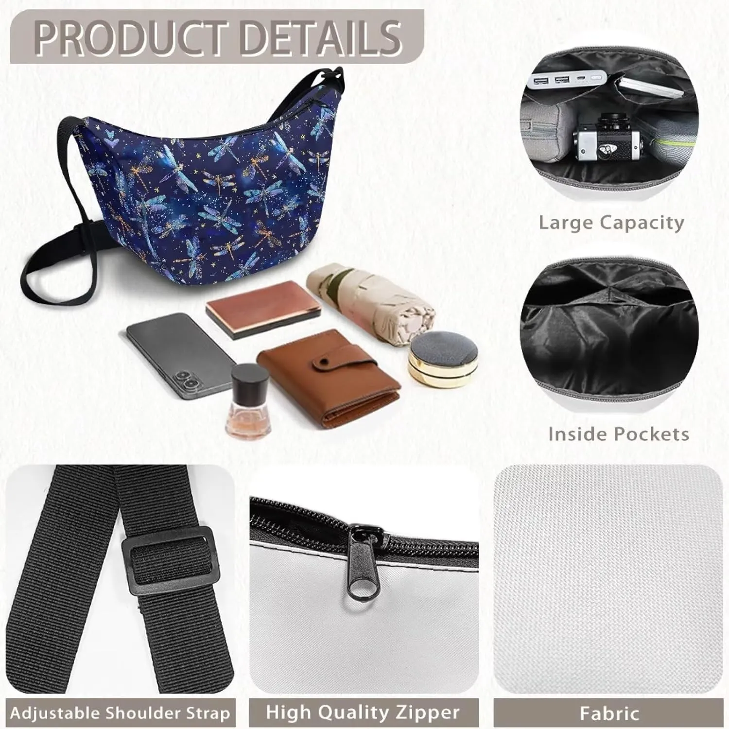 Crescent Cross-body Bags Lightweight and Soft Shoulder Bag Purse Small Dumpling Hobo Bag Fashion Handbags