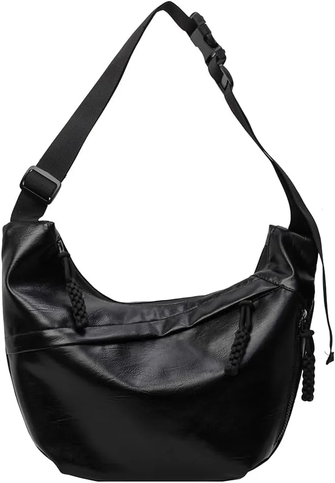 Crescent Crossbody for Women, Fashion Leopard Shoulder Nylon Luna Dumpling Moon Hobo Bag