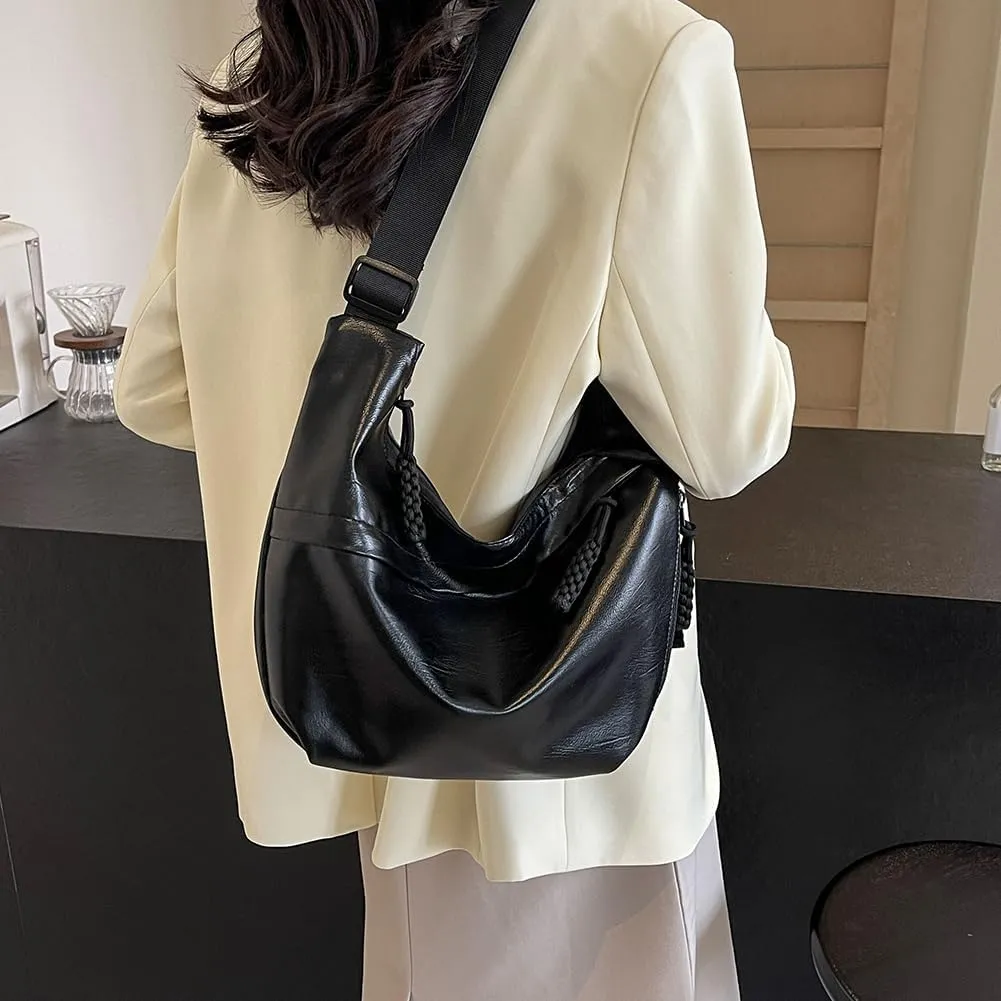 Crescent Crossbody for Women, Fashion Leopard Shoulder Nylon Luna Dumpling Moon Hobo Bag