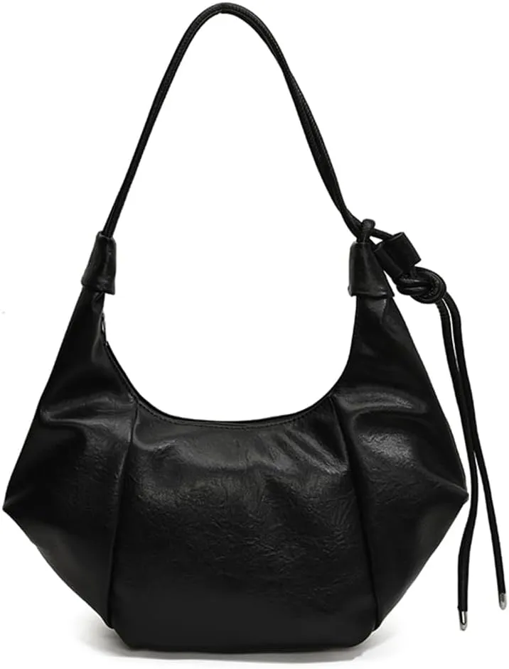 Crescent Shoulder Bag Slouchy Hobo Bags for Women Trendy Vegan Leather Crossbody Bag Dumpling Bag Fall Brown Purse