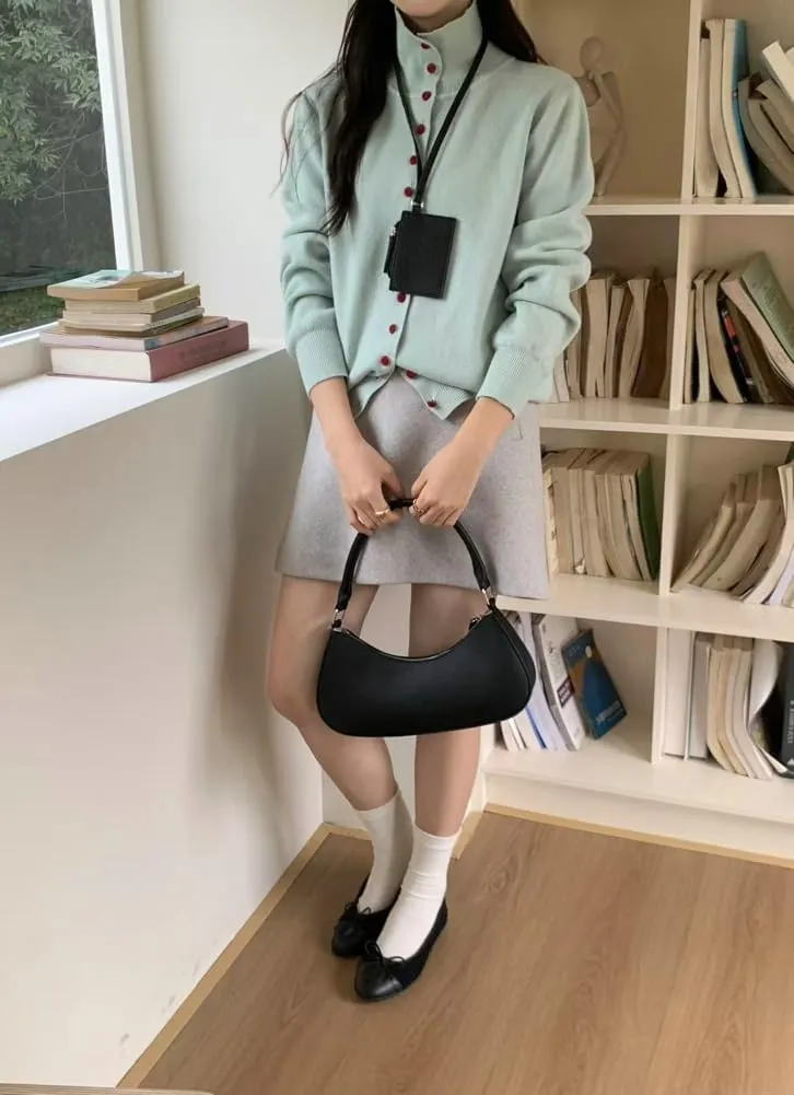Crescent Shoulder Bags for Women Trendy Leather Underarm Purses Satchel Top Handle Handbags with Small Wallet 2025