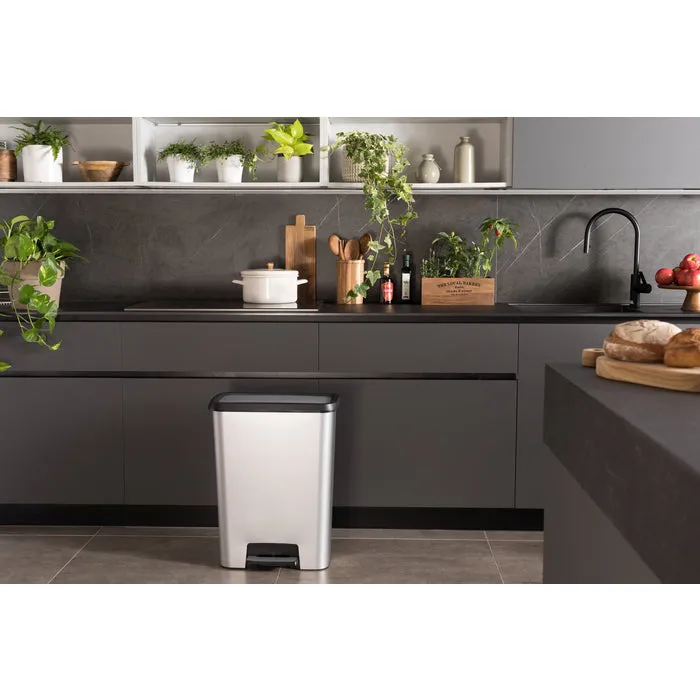 Curver Compatta 50L Duo 23 23L Recycling Bin - Steel Look