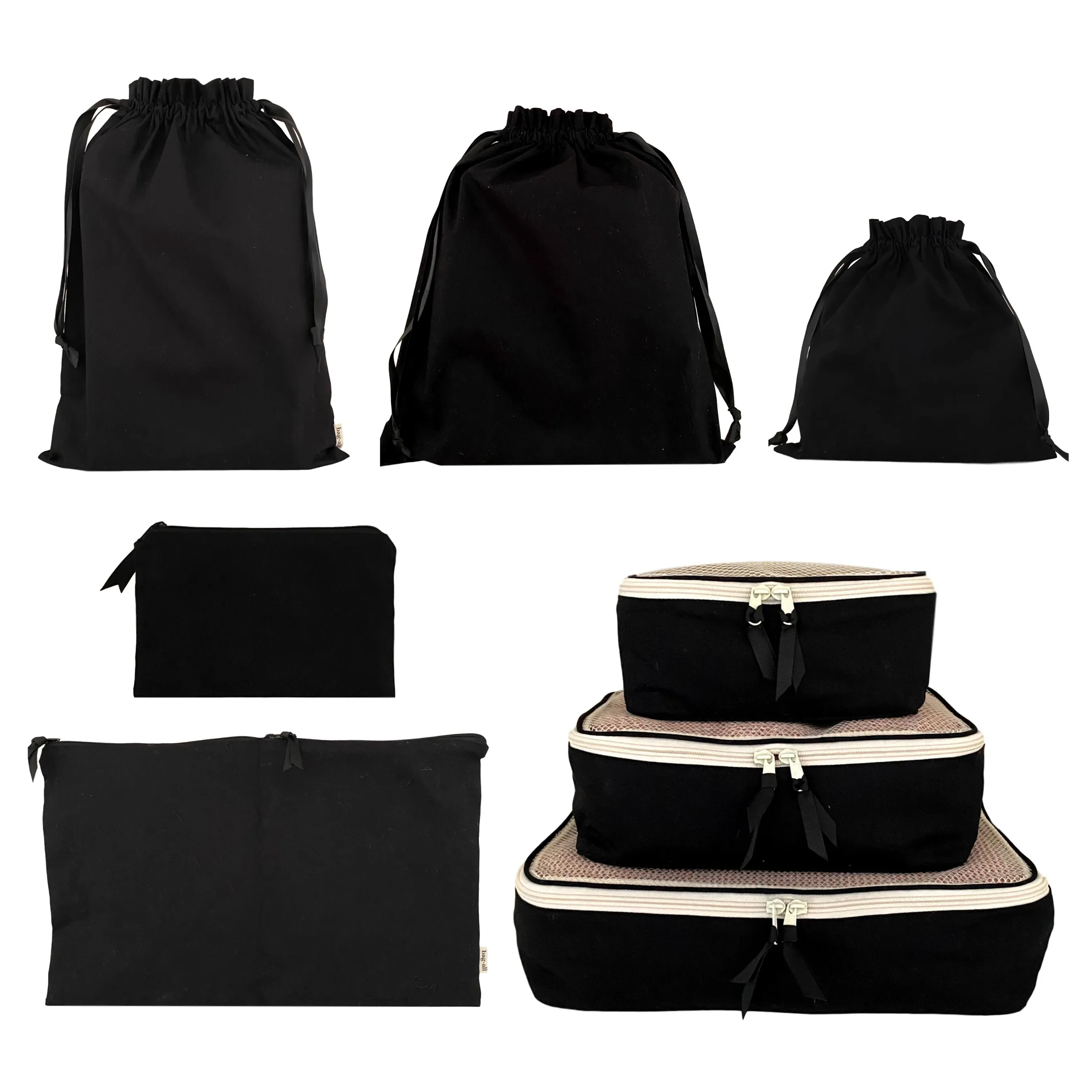 CUSTOM BA Packing Organizers and Travel Set in High Quality Cotton, 8-pack