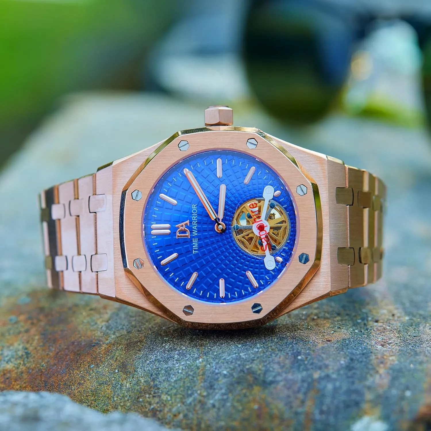 DA Royalty Watches Automatic Tourbillon Movement 316 Stainless Steel Rose Gold, Blue Dial, Automatic Movement, AP Style Men's Watch