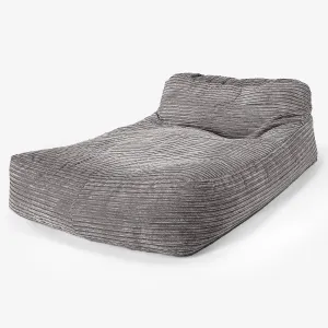 Double Day Bed Bean Bag - Cord Graphite Grey
