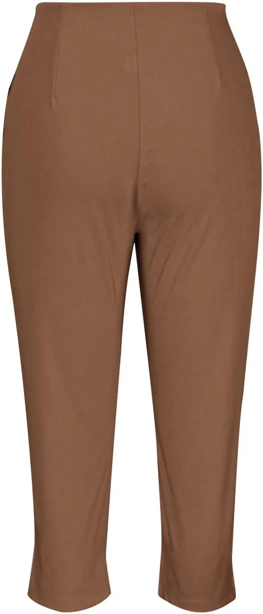 Dress Pants for Women High Waisted Work Office Pant Casual Business Capri Pants Trendy Pleated Straight Leg Trousers