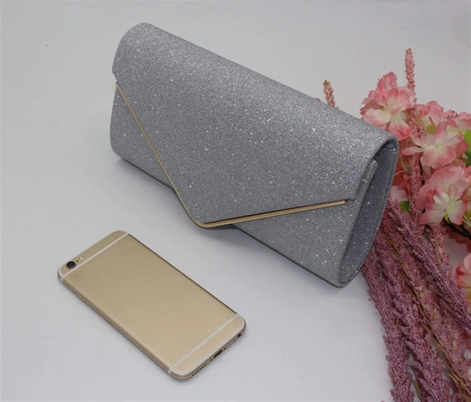 Evening Bag for Women Glitter Flap Clutch Purse for Wedding Party Prom Handbags with Shoulder Strap