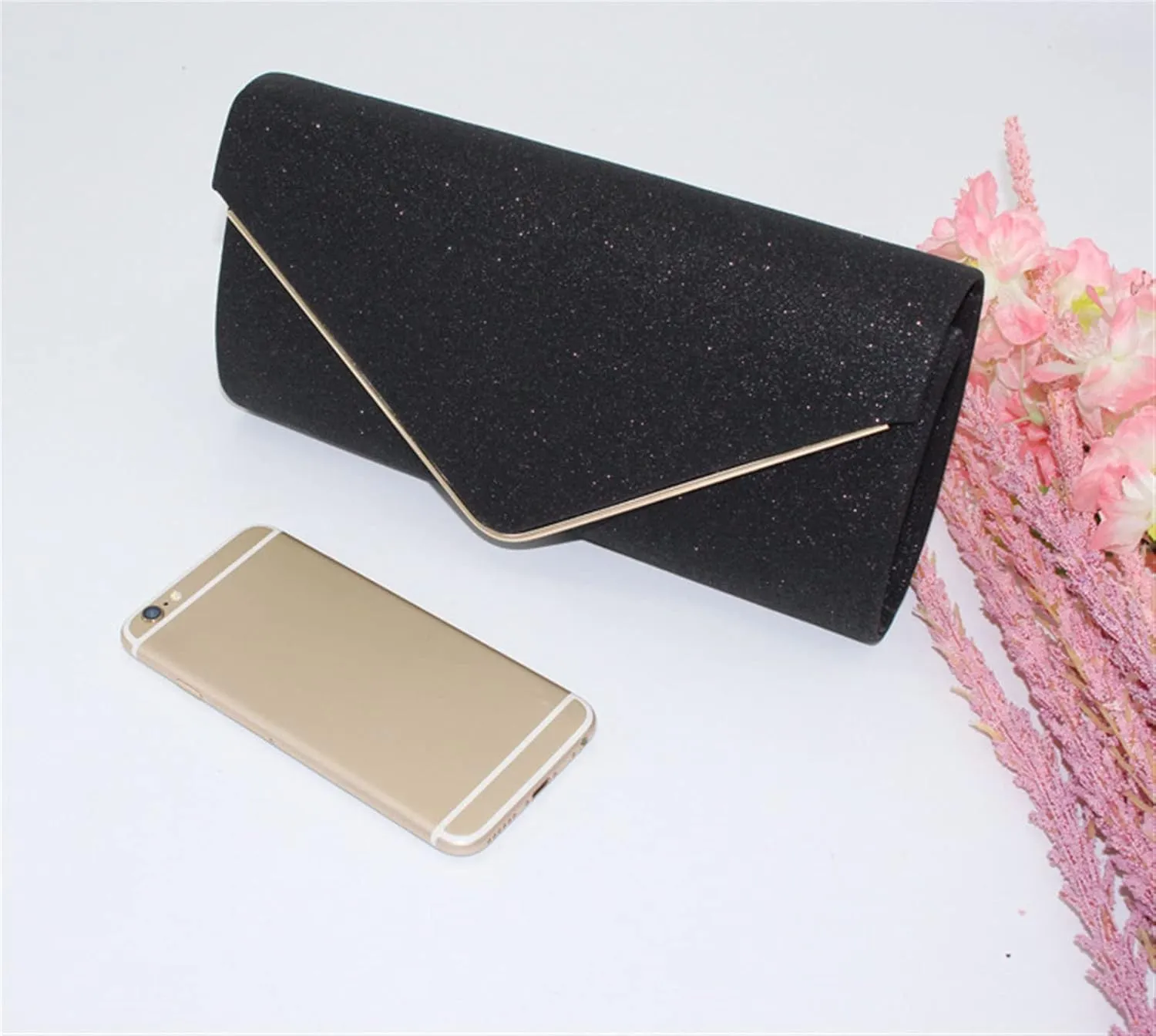 Evening Bag for Women Glitter Flap Clutch Purse for Wedding Party Prom Handbags with Shoulder Strap