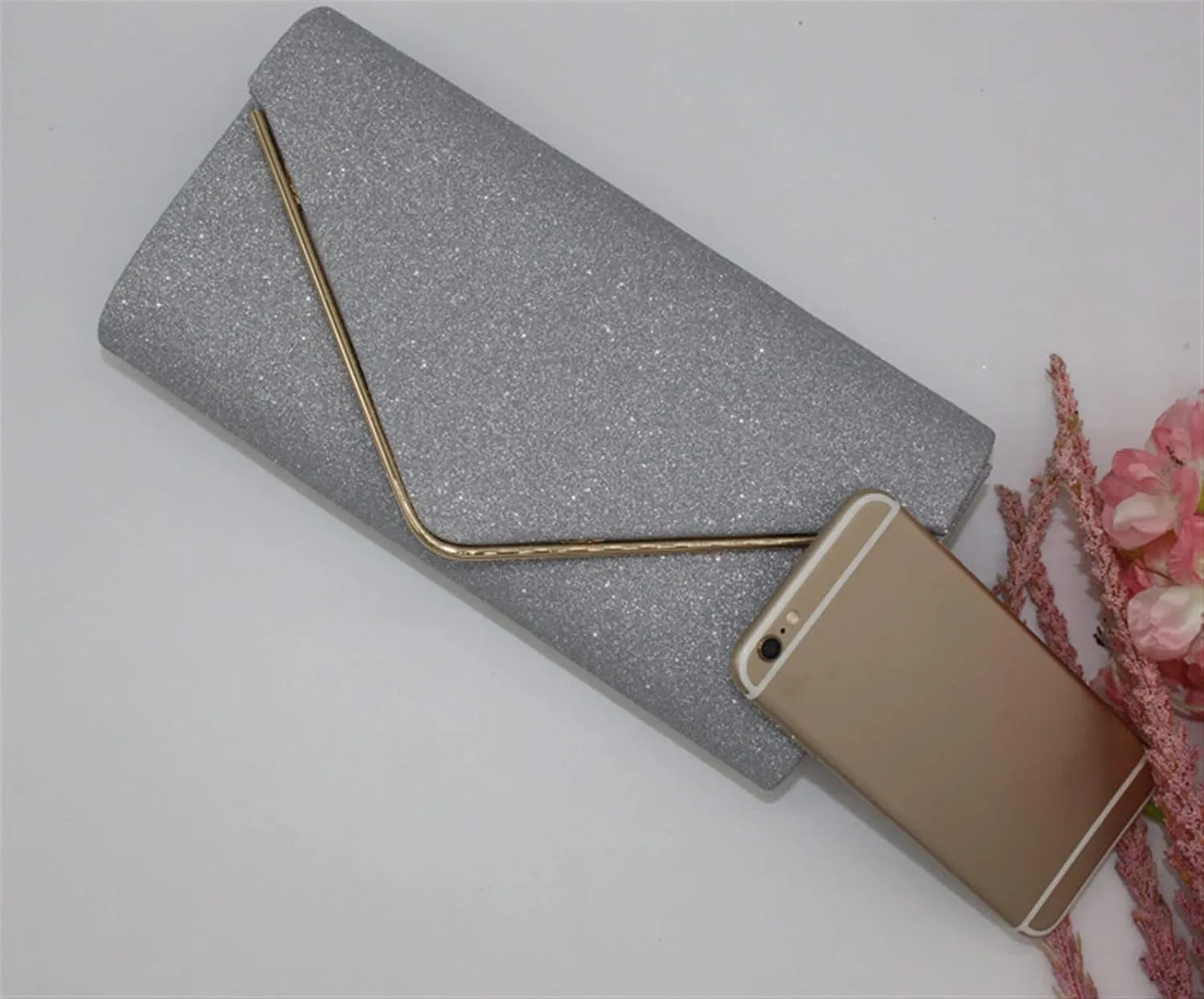 Evening Bag for Women Glitter Flap Clutch Purse for Wedding Party Prom Handbags with Shoulder Strap