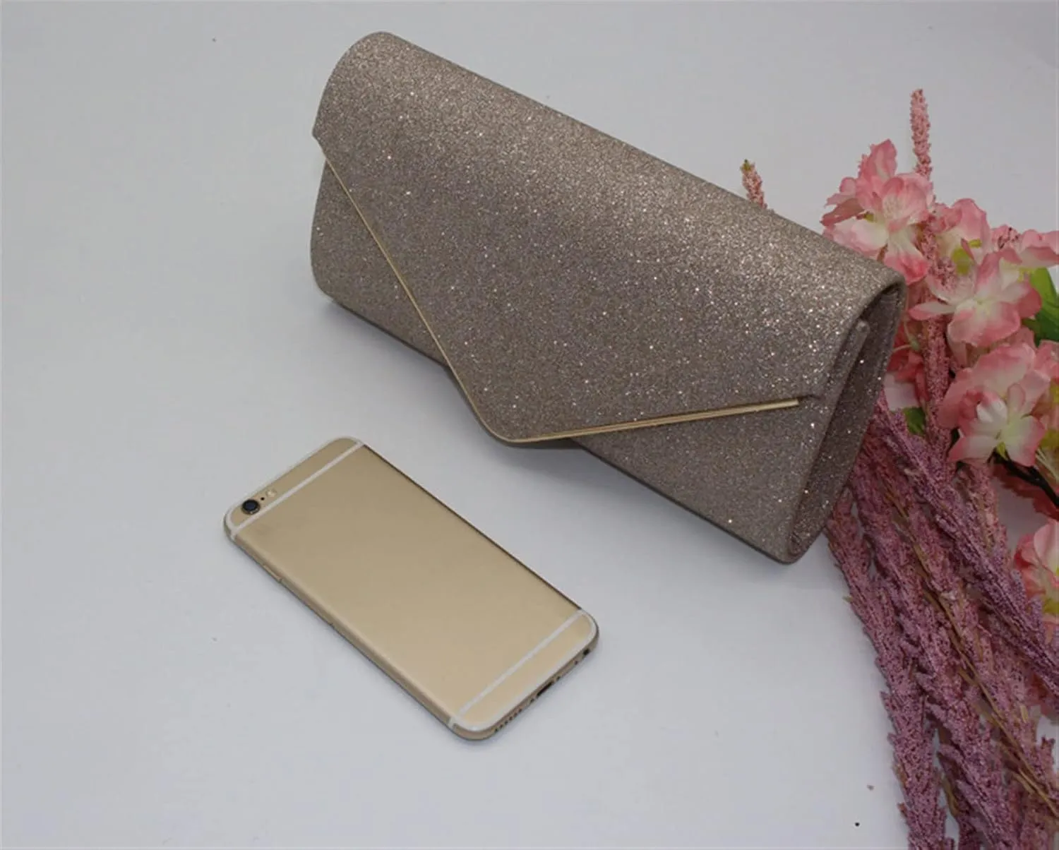 Evening Bag for Women Glitter Flap Clutch Purse for Wedding Party Prom Handbags with Shoulder Strap