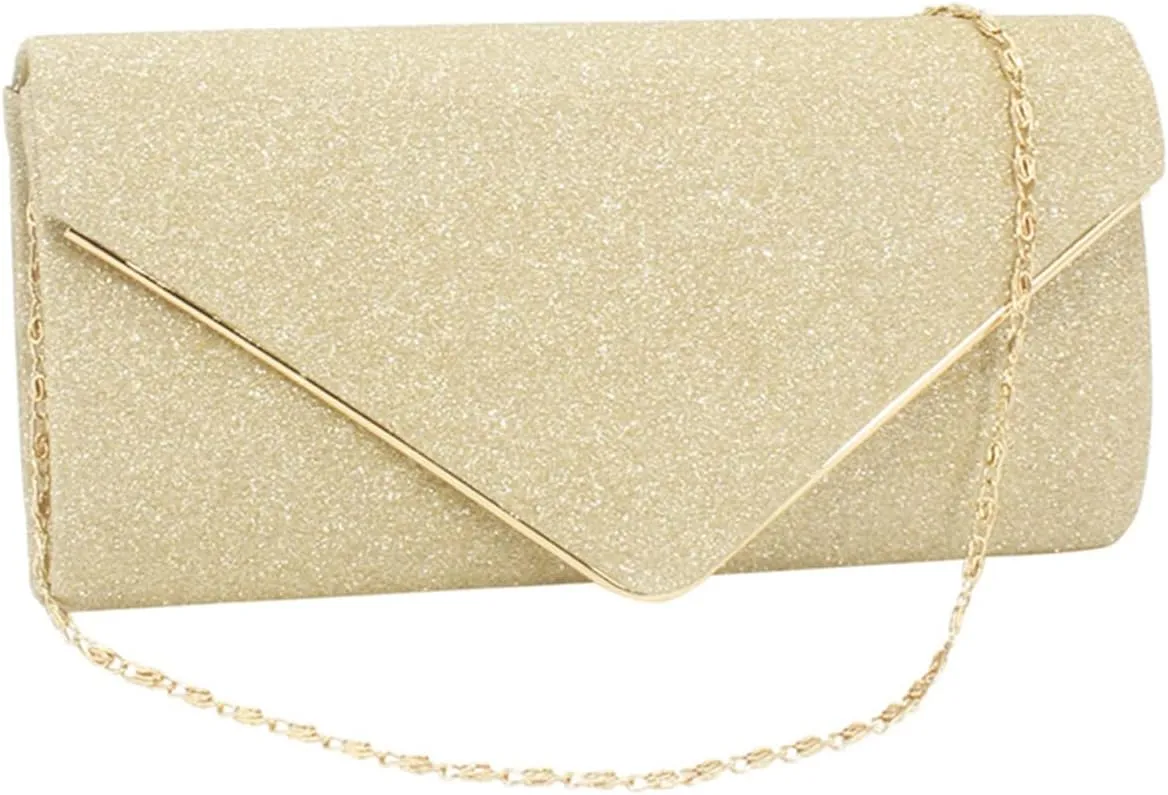 Evening Bag for Women Glitter Flap Clutch Purse for Wedding Party Prom Handbags with Shoulder Strap