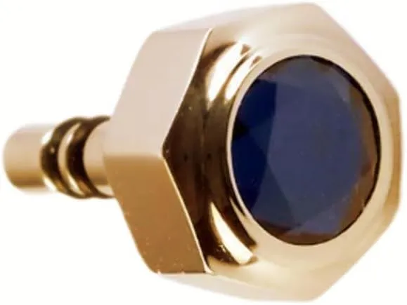 Ewatchparts 6.3MM WATCH CROWN FOR CARTIER CALIBRE SANTOS SAPPHIRE STONE ROSE GOLD COLOR