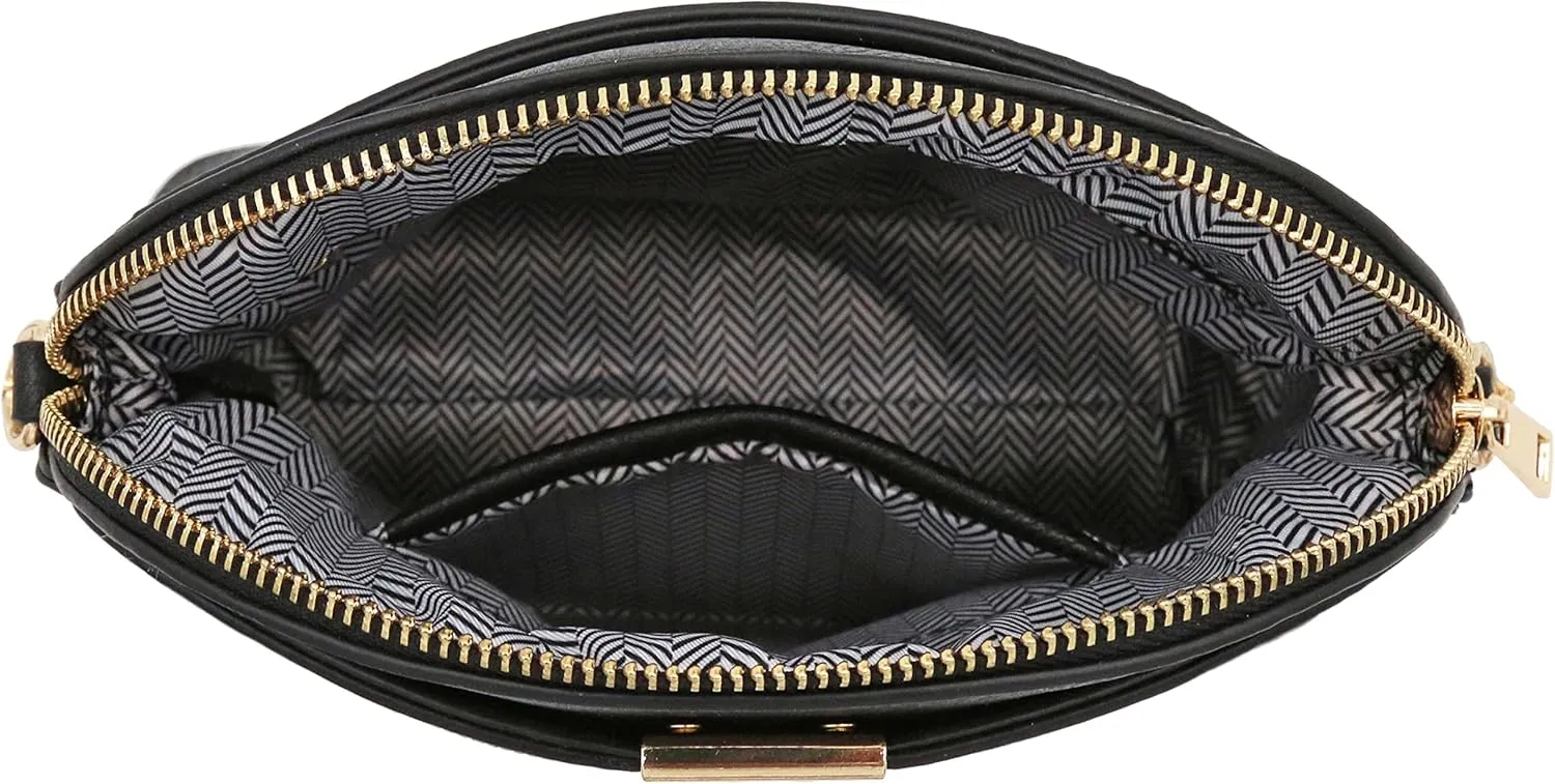 FashionPuzzle Leopard Paisley Print Small Dome Crossbody with Chain Strap