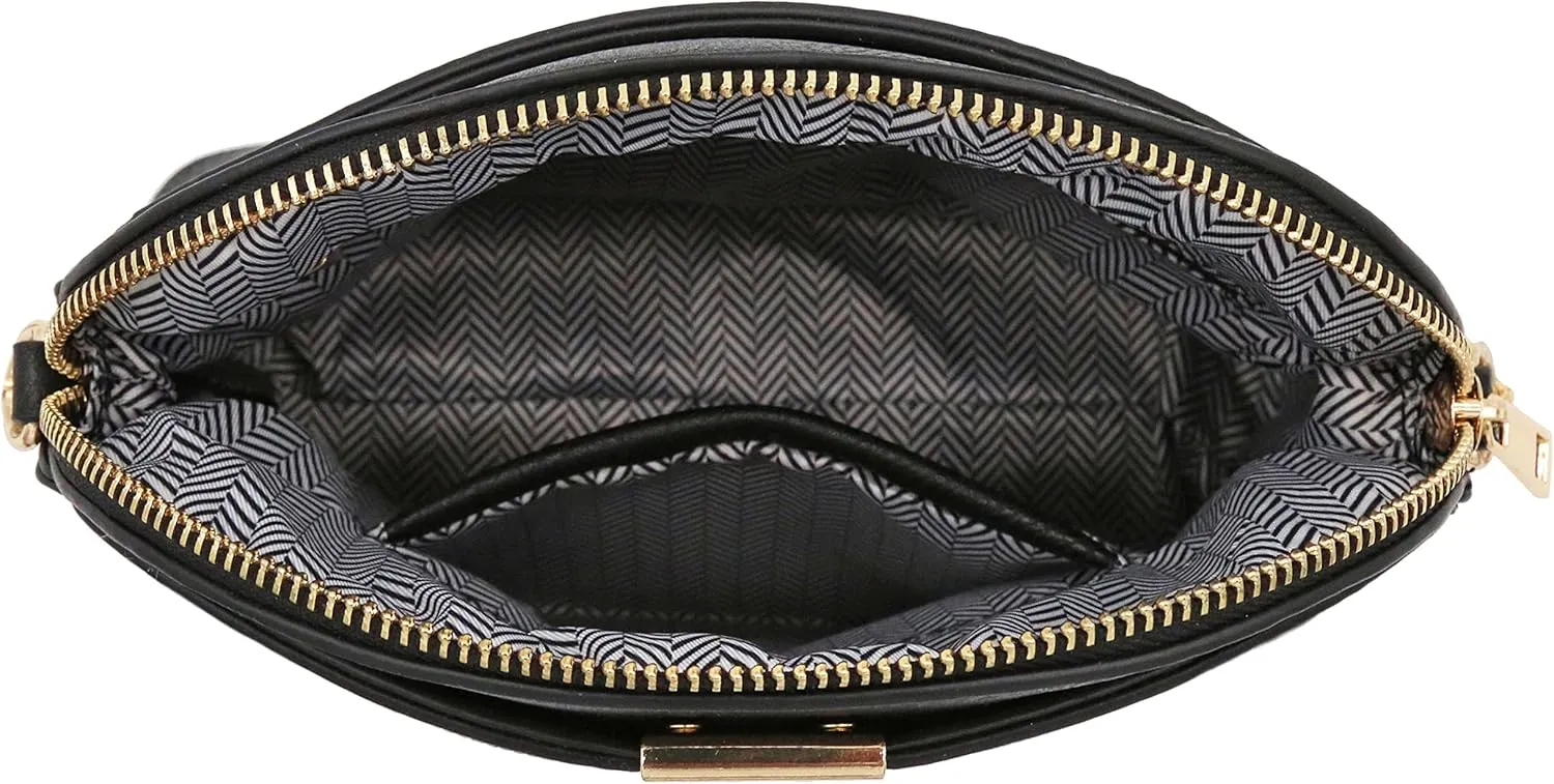 FashionPuzzle Leopard Paisley Print Small Dome Crossbody with Chain Strap