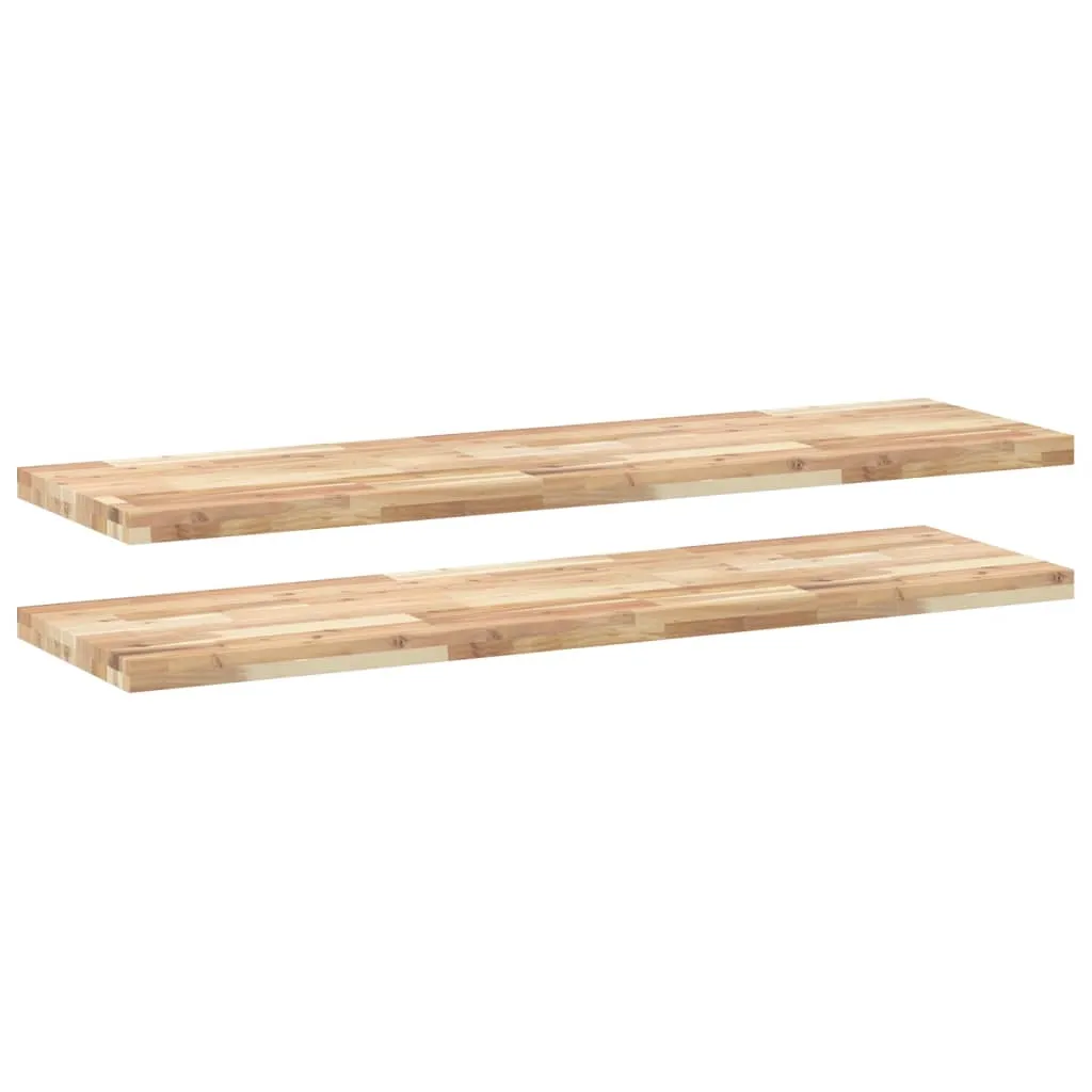Floating Shelves 2 pcs 160x40x4 cm Untreated Solid Wood Acacia