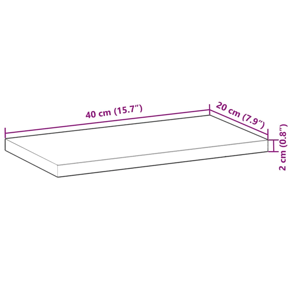 Floating Shelves 2 pcs 40x20x2 cm Untreated Solid Wood Acacia