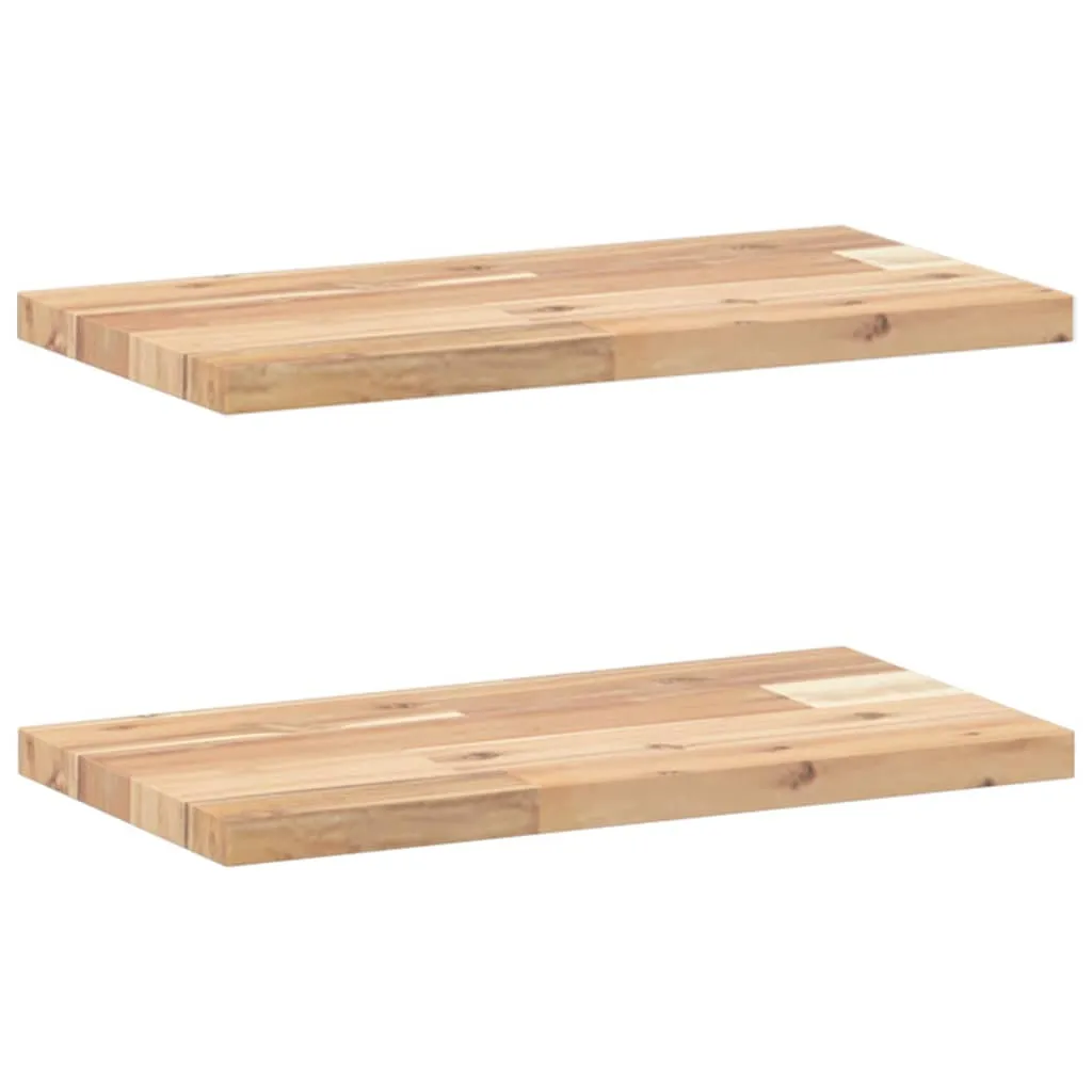 Floating Shelves 2 pcs 40x20x2 cm Untreated Solid Wood Acacia