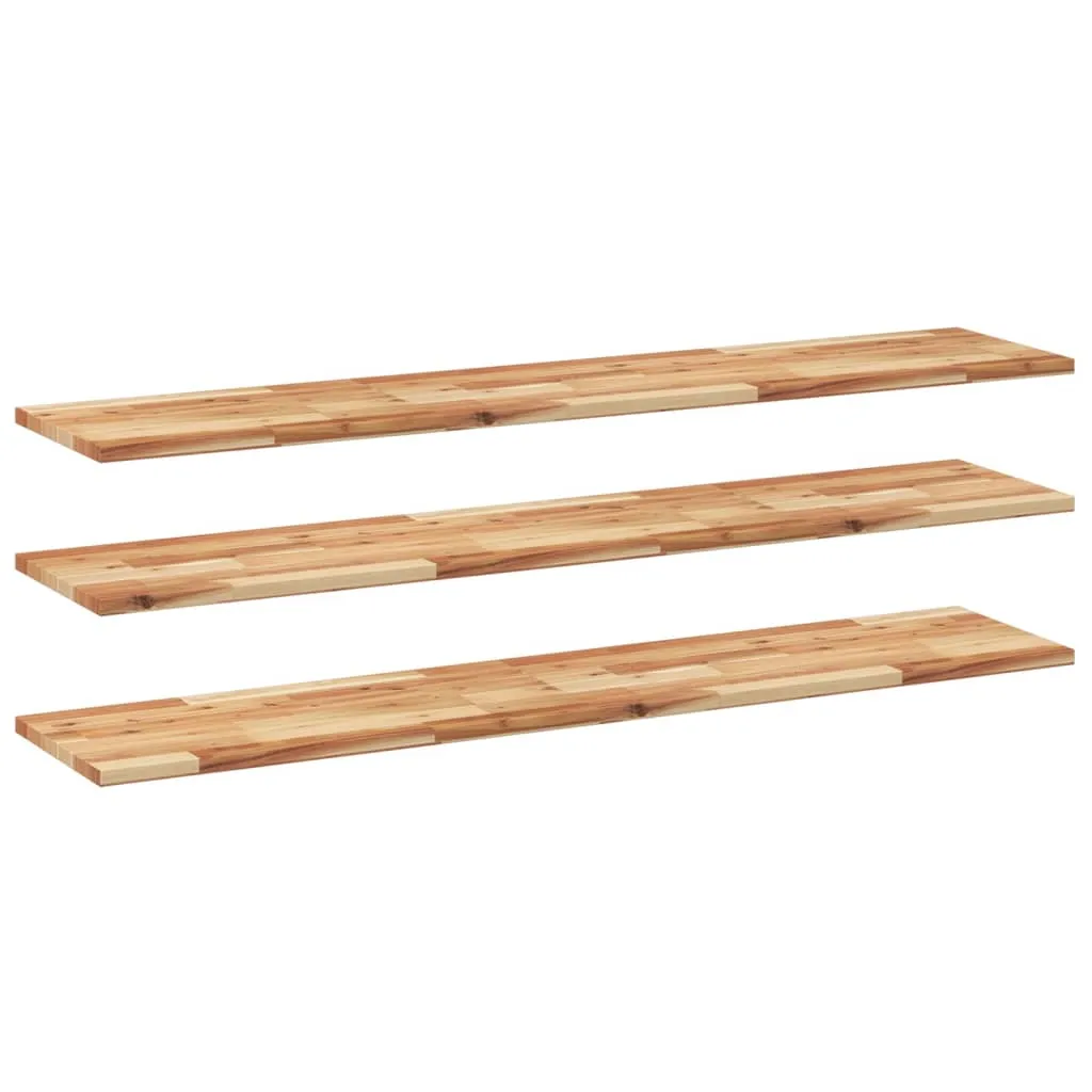 Floating Shelves 3 pcs 140x30x2 cm Oil Finished Solid Wood Acacia