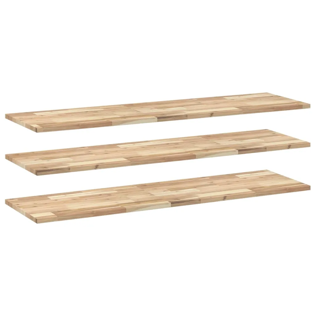 Floating Shelves 3 pcs 140x40x2 cm Untreated Solid Wood Acacia