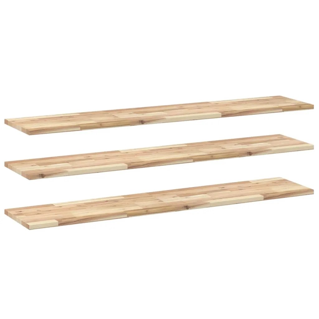 Floating Shelves 3 pcs 160x30x2 cm Untreated Solid Wood Acacia