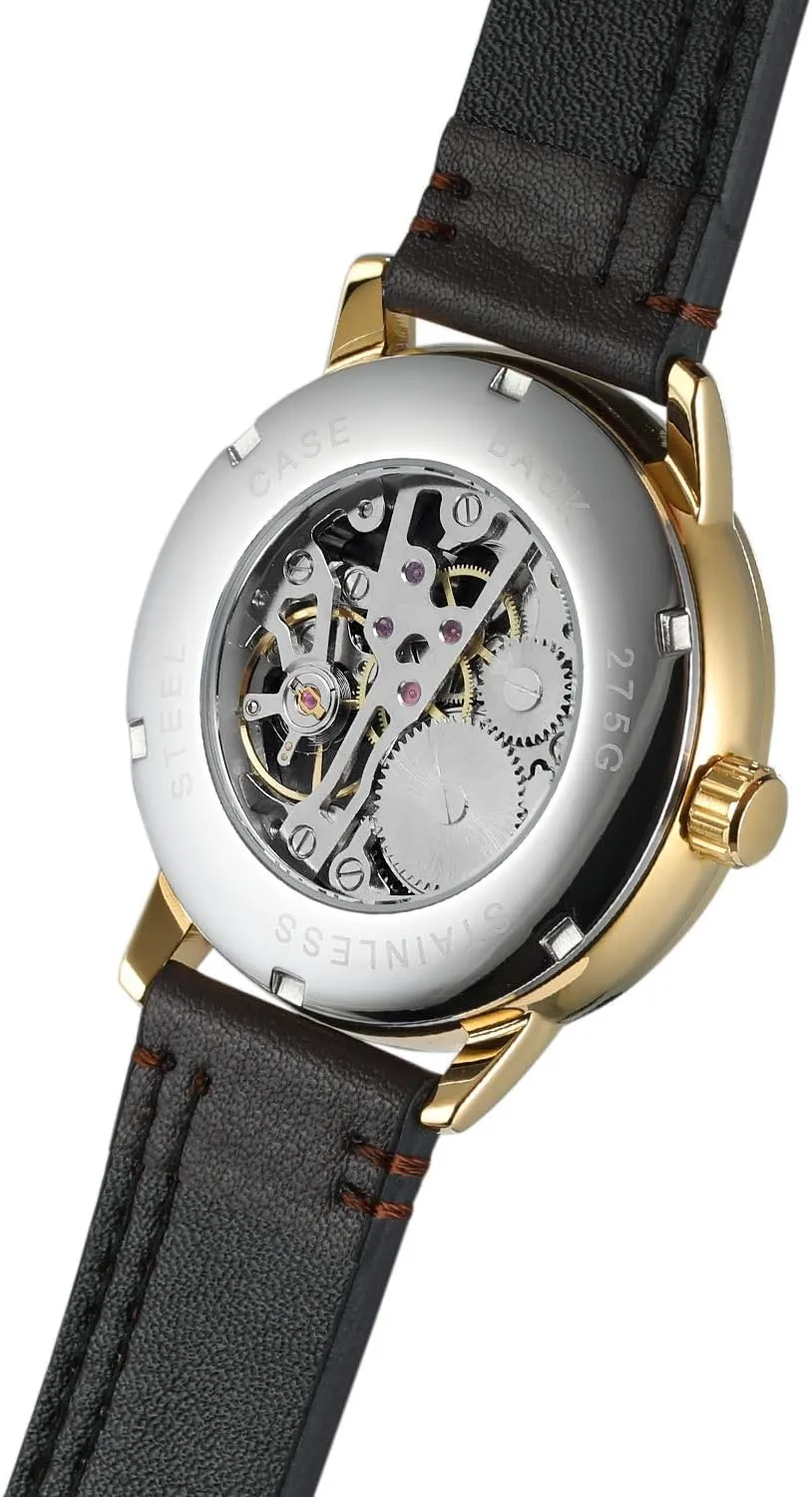 FORSINING Men's Mechanical Hand-Wind Analog Sport Style Wristwatch with Leather Strap