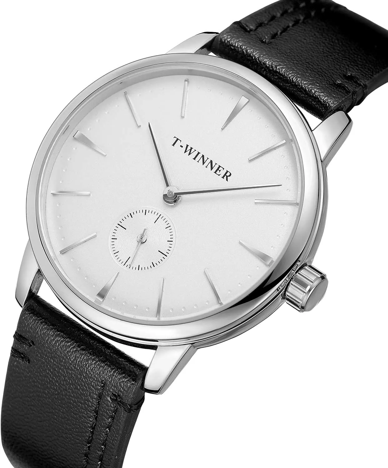 FORSINING Men's Mechanical Hand-Wind Analog Sport Style Wristwatch with Leather Strap