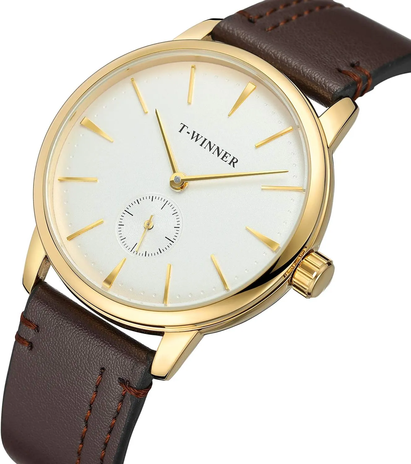 FORSINING Men's Mechanical Hand-Wind Analog Sport Style Wristwatch with Leather Strap