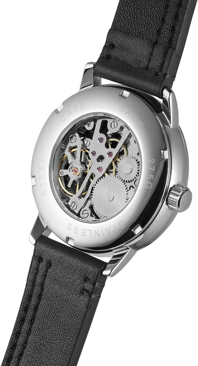 FORSINING Men's Mechanical Hand-Wind Analog Sport Style Wristwatch with Leather Strap