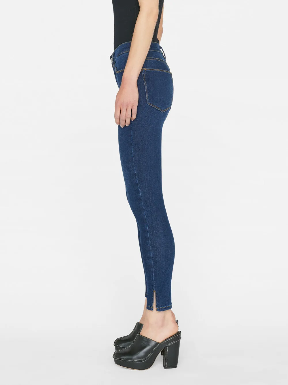 Frame - Le High Skinny Side Slit in Majesty