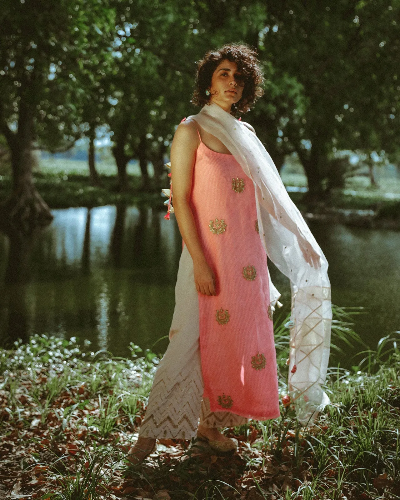 Heeriye Bright Pink Kajal Aggarwal Straight Kurta Palazzo Set