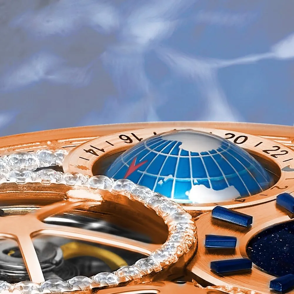 HEMUDU Crystal Watches Hand-Wind Genuine Flying Tourbillon Luxury Mechanical Watch Brilliant Diamonds 3D Dial for Men Women