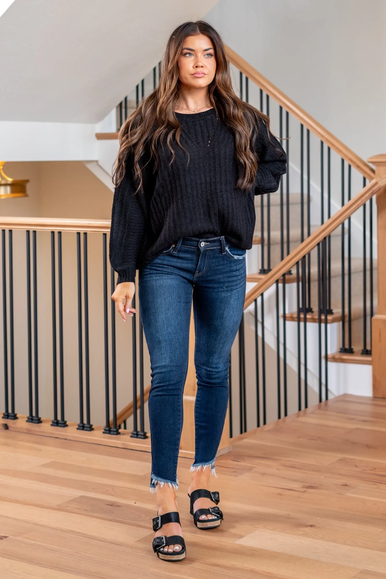 IYKYK Gemma Low Rise Fray Hem Skinny