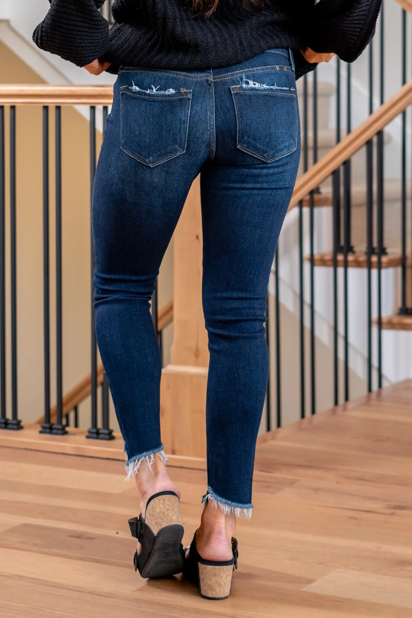 IYKYK Gemma Low Rise Fray Hem Skinny