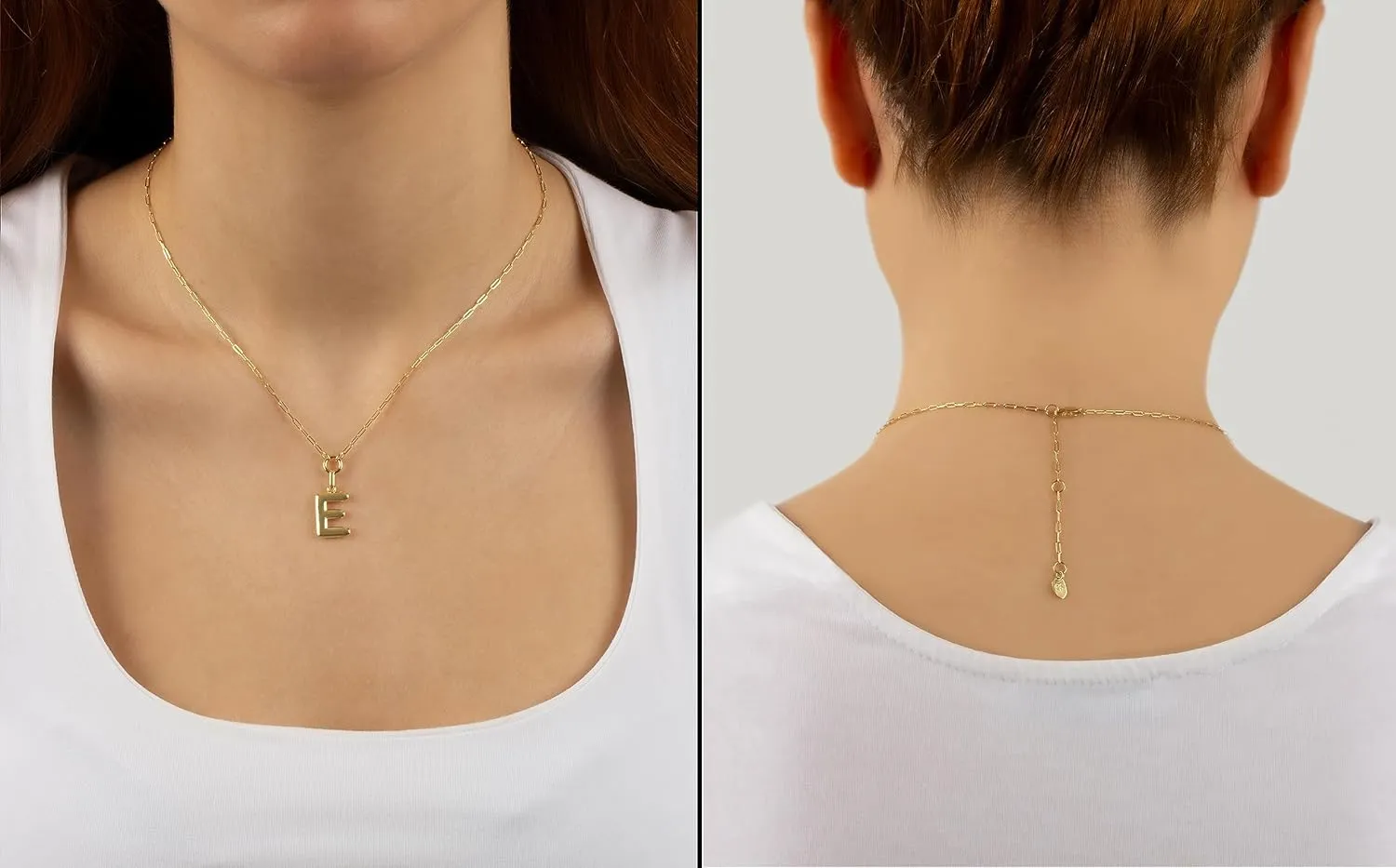 Jewelry Atelier Gold-Filled Initial Necklace for Women  Layered Initial Necklace with A-Z Pendant  14k Gold-Filled Paperclip Chain Cute Layered Gold Choker  Gold Jewelry for Women