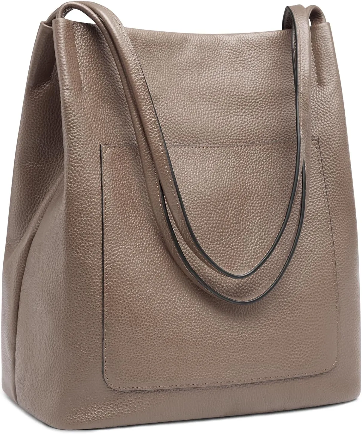 Kattee Leather Shoulder Tote Bags for Women, Soft Purses and Handbags with Top Magnetic Snap Closure