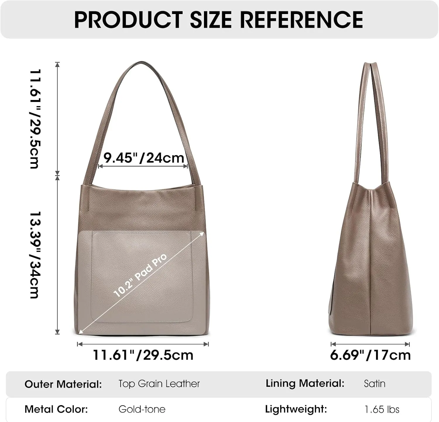 Kattee Leather Shoulder Tote Bags for Women, Soft Purses and Handbags with Top Magnetic Snap Closure