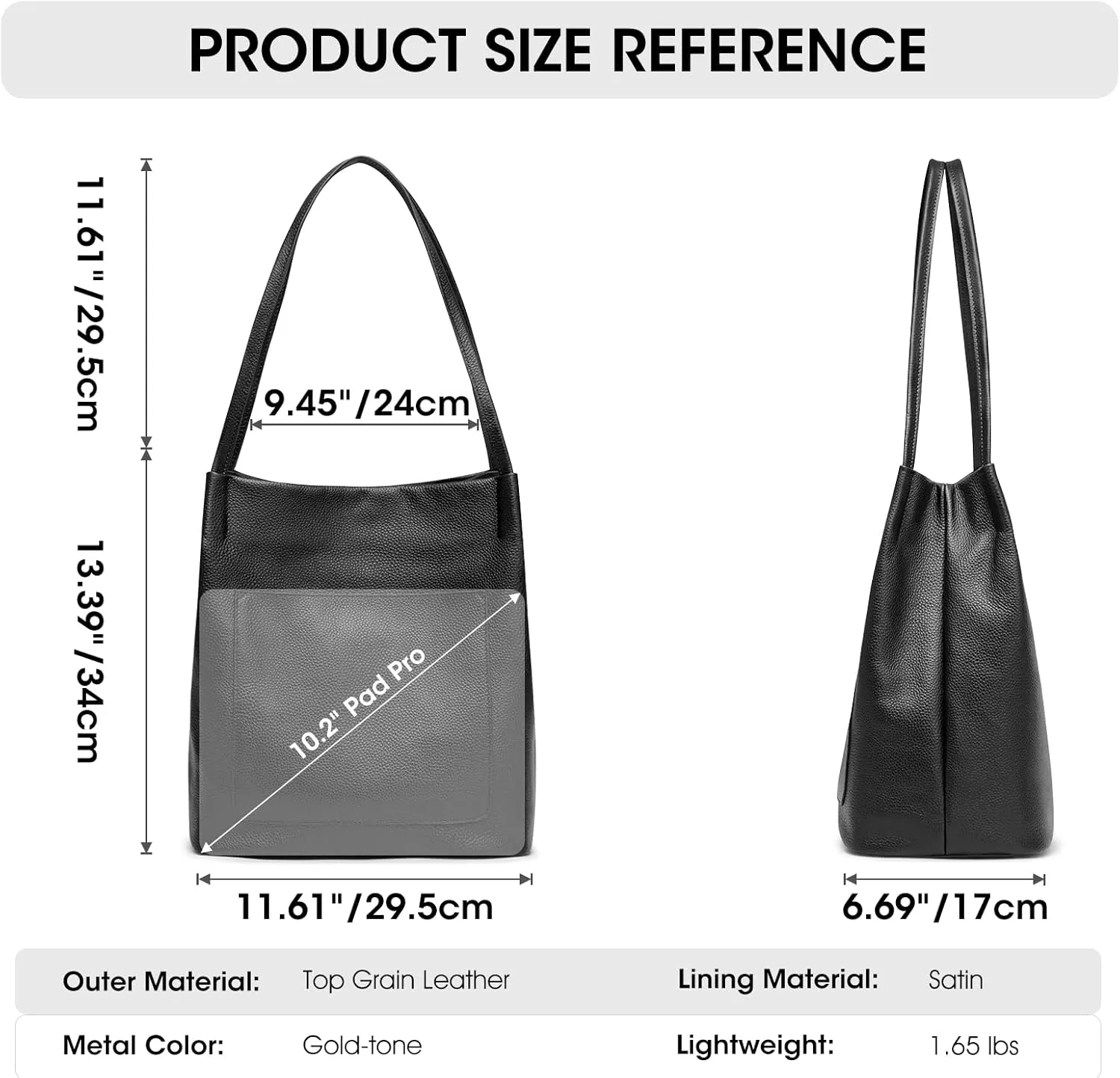 Kattee Leather Shoulder Tote Bags for Women, Soft Purses and Handbags with Top Magnetic Snap Closure