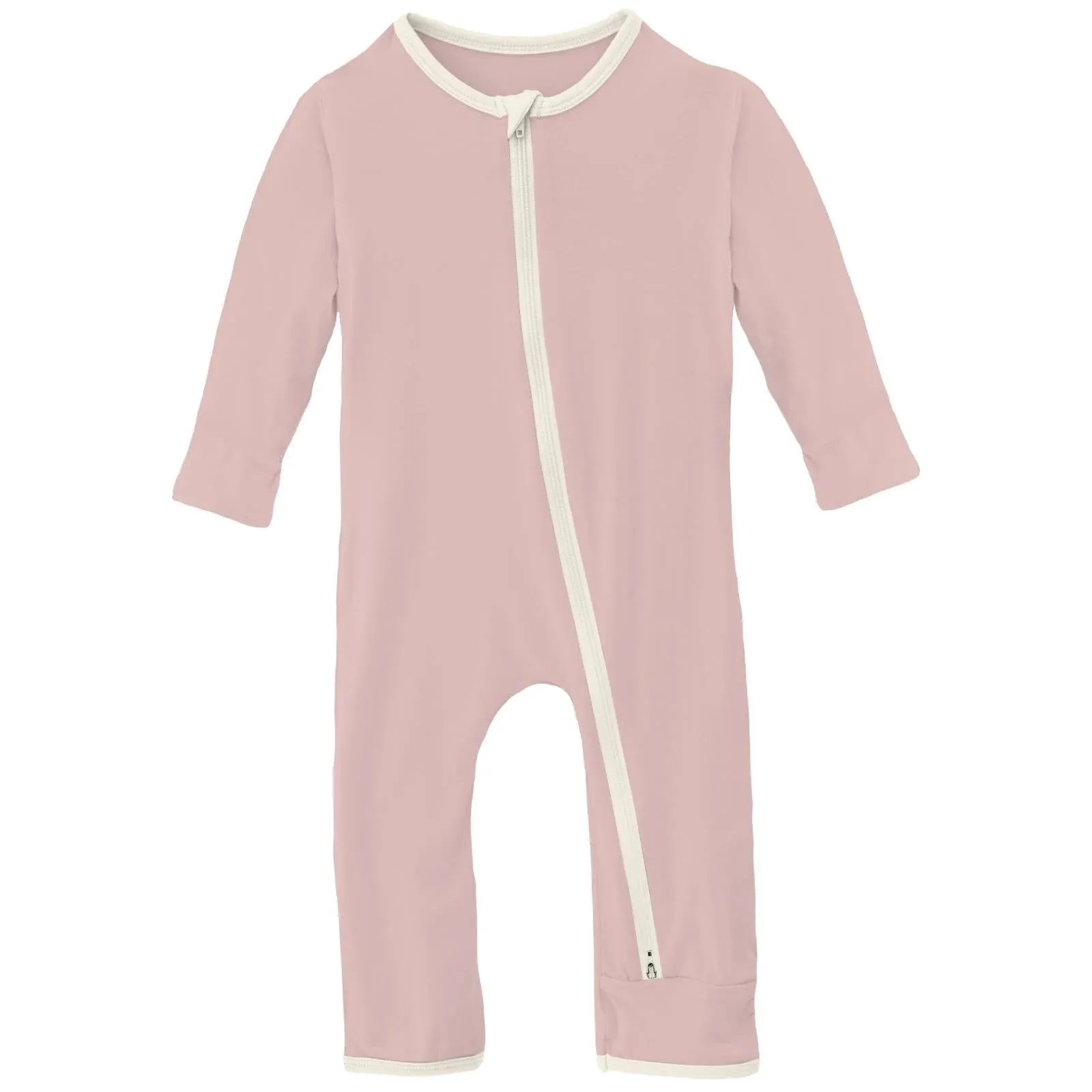 Kickee Pants Appliqué Coverall w/ 2-way Zipper: Baby Rose Stuffy
