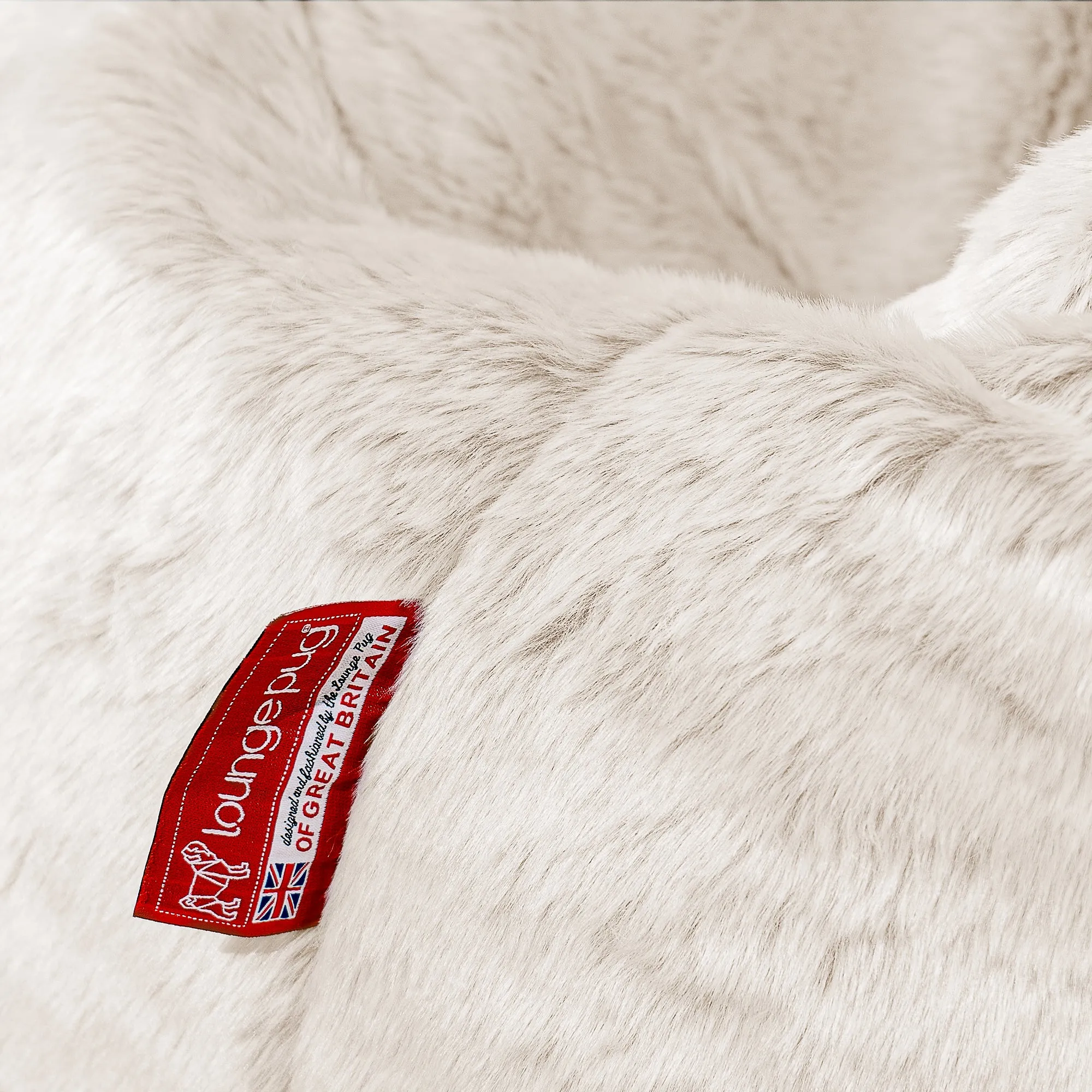 Kids Armchair Bean Bag for Toddlers 1-3 yr - Fluffy Faux Fur Rabbit White