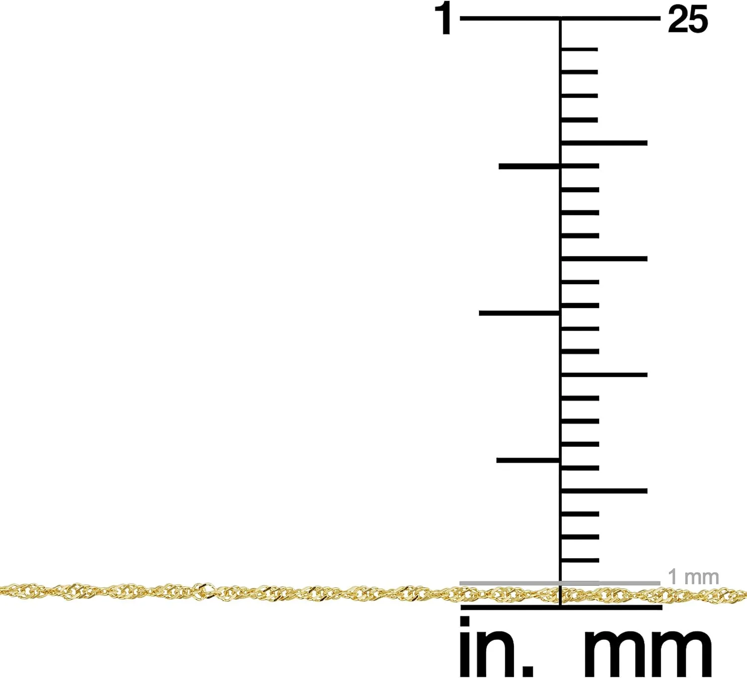 Kooljewelry 14k Yellow Gold Filled Or White Gold Filled Singapore Chain Necklace For Women And Men (1mm, 1.4mm, 1.7mm or 2mm - sizes from 14 to 30 inch long)
