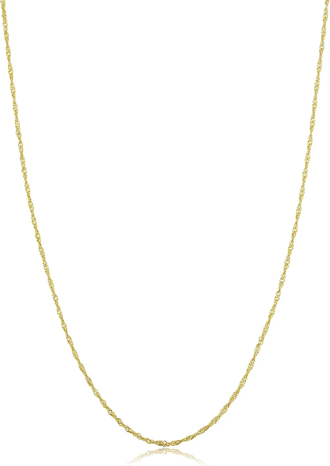 Kooljewelry 14k Yellow Gold Filled Or White Gold Filled Singapore Chain Necklace For Women And Men (1mm, 1.4mm, 1.7mm or 2mm - sizes from 14 to 30 inch long)
