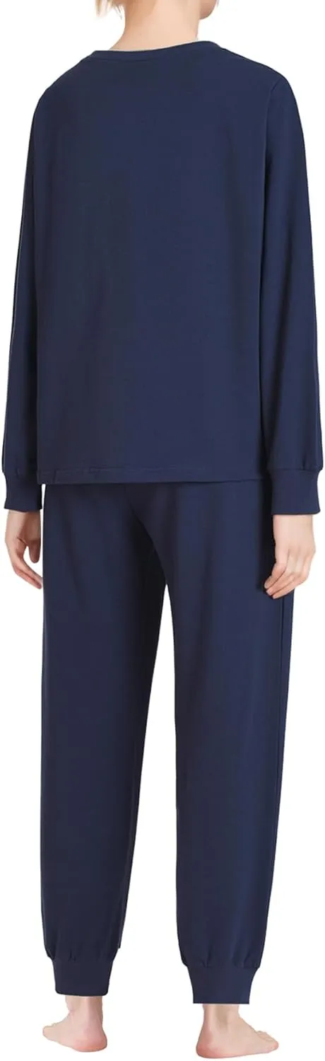 Latuza Women's Petite Joggers Lounge Set Petite Length Cotton Loungewear