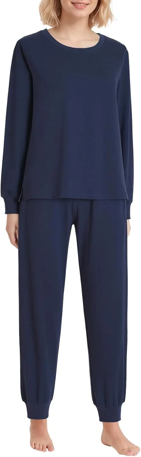 Latuza Women's Petite Joggers Lounge Set Petite Length Cotton Loungewear