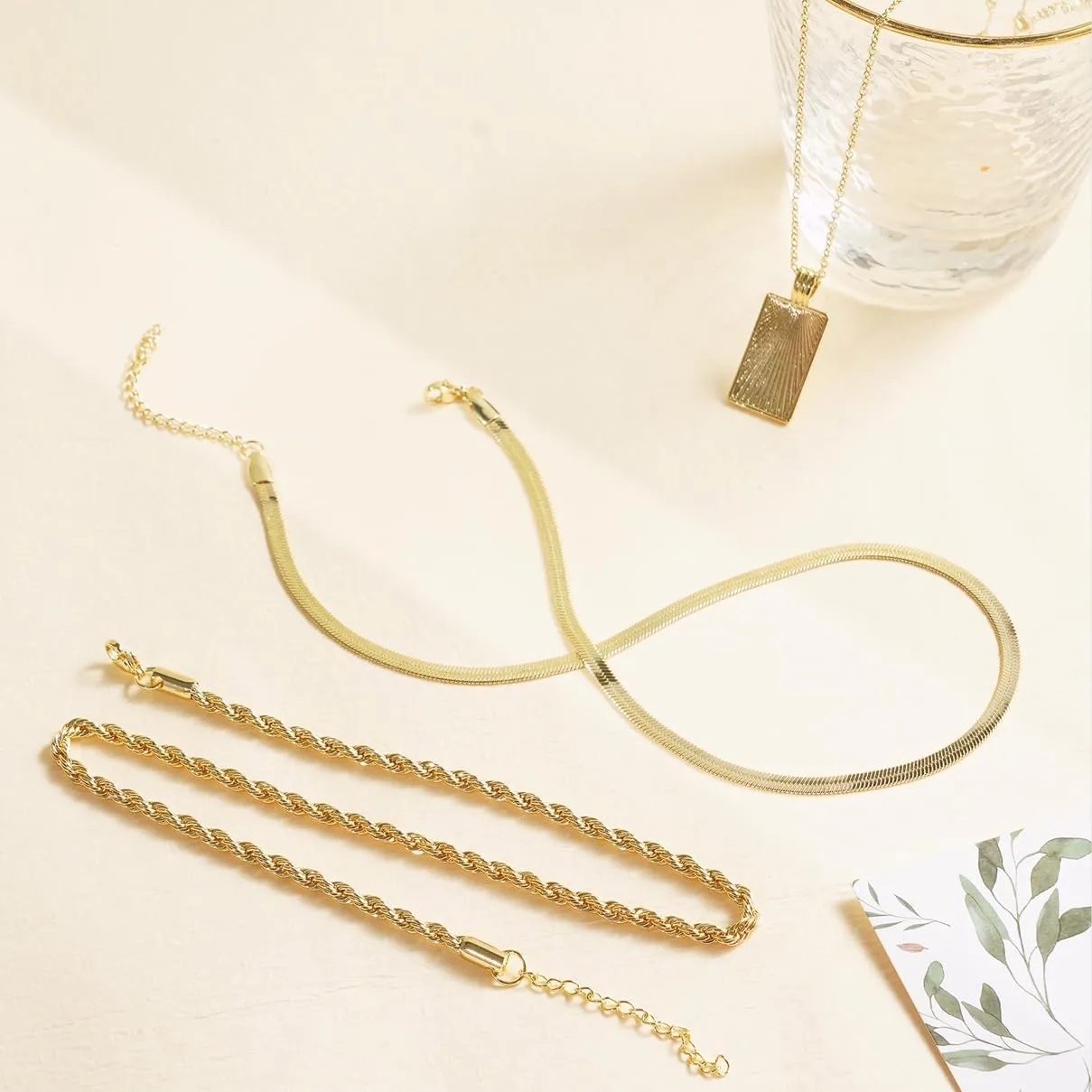 Layered Gold Necklaces for Women, Stackable 14K Gold Plated Necklace, Dainty Cross/Circle/Heart Pendant layered Necklace, Adjustable Dainty Gold/Silver Necklace Jewelry Set for Women