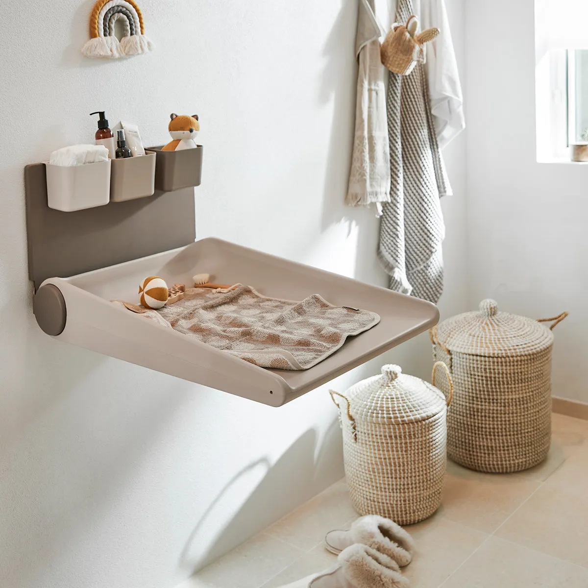 Leander, Wall-Mounted Changing Table, Wally, Cappuccino