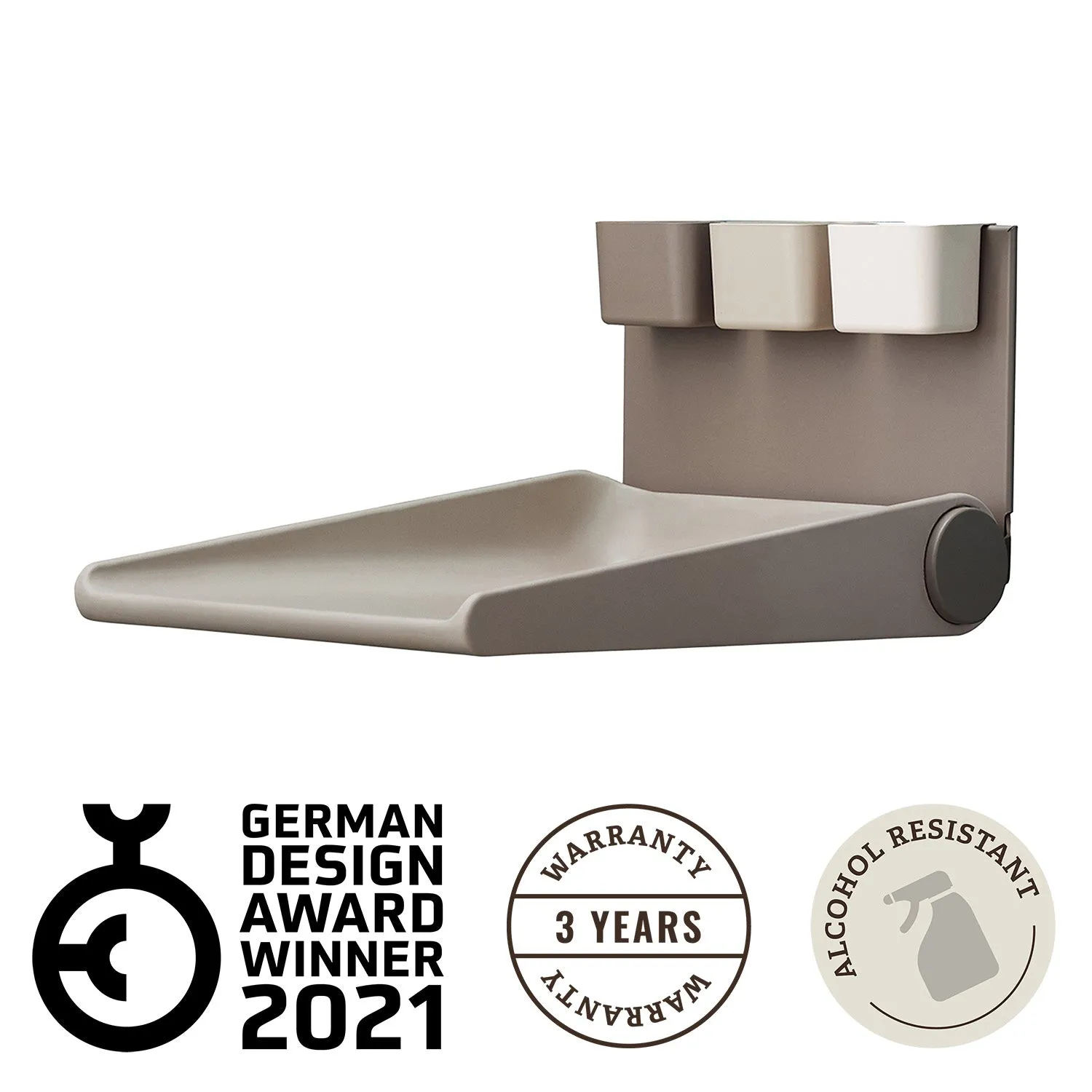 Leander, Wall-Mounted Changing Table, Wally, Cappuccino