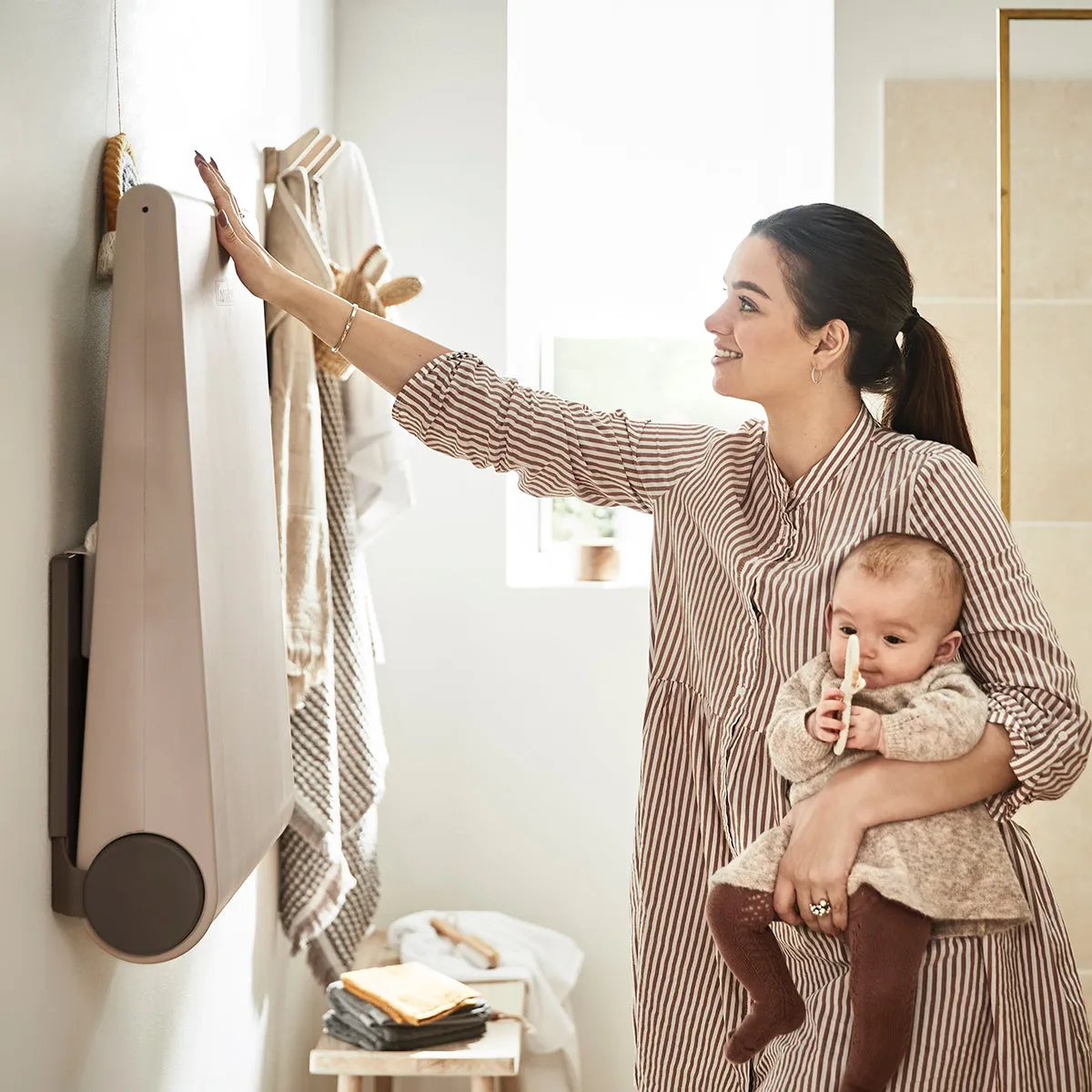 Leander, Wall-Mounted Changing Table, Wally, Cappuccino