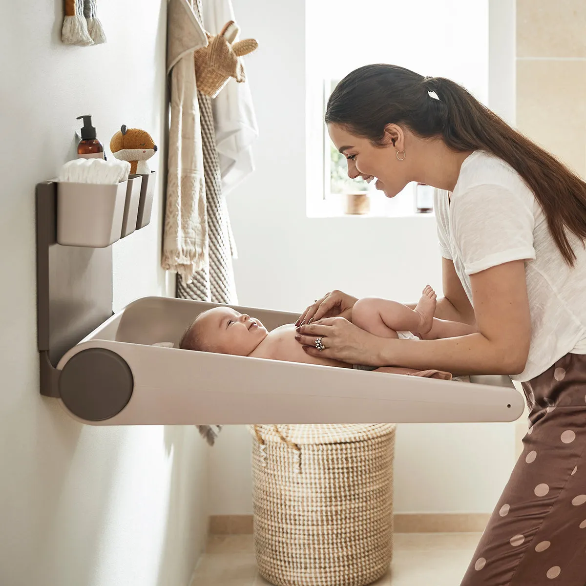 Leander, Wall-Mounted Changing Table, Wally, Cappuccino
