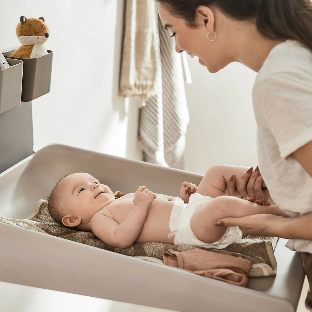 Leander, Wall-Mounted Changing Table, Wally, Cappuccino